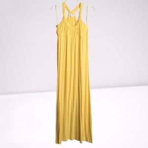 New York & Co. Maxi Dress Yellow Grecian Goddess Size XS